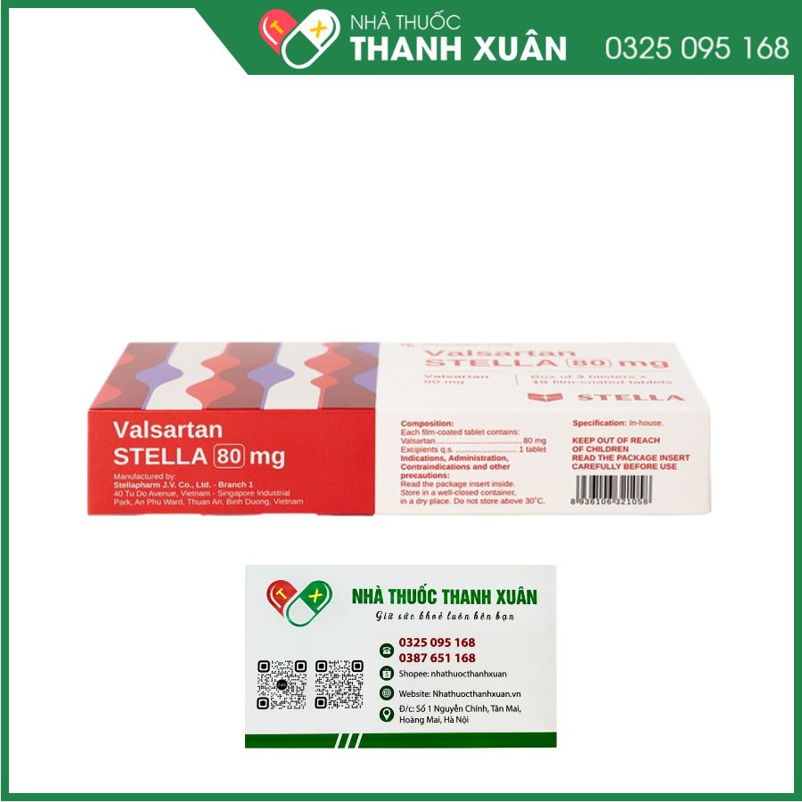 Valsartan Stella 80 mg điều trị tăng huyết áp, suy tim